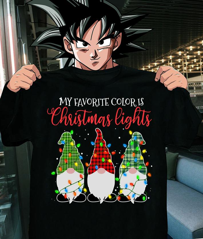 Pretty My Favorite Color Is Christmas Lights Three Gnomes t-shirt shirt