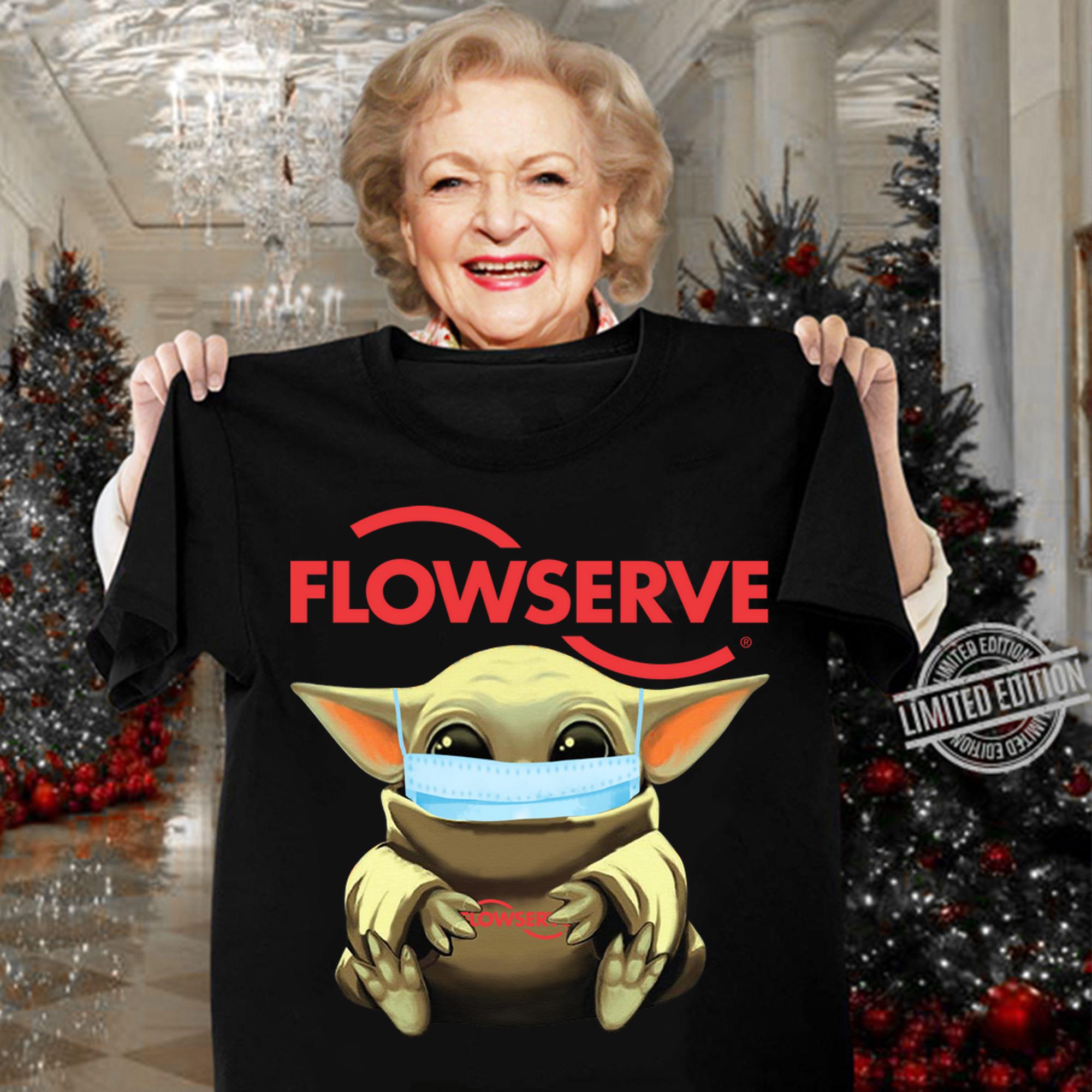 Star Wars Baby Yoda Hug Flowserve Mask Covid 19 t-shirt woman shirt