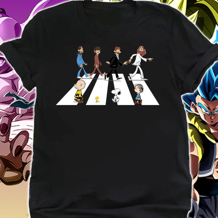 The Abbey Road The Beatles And Peanuts Characters t-shirt shirt