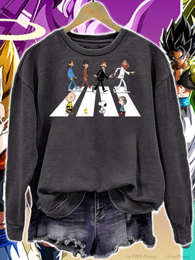 The Abbey Road The Beatles And Peanuts Characters t-shirt sweatshirt