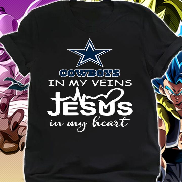 Dallas Cowboys In My Veins Jesus In My Heart t-shirt shirt