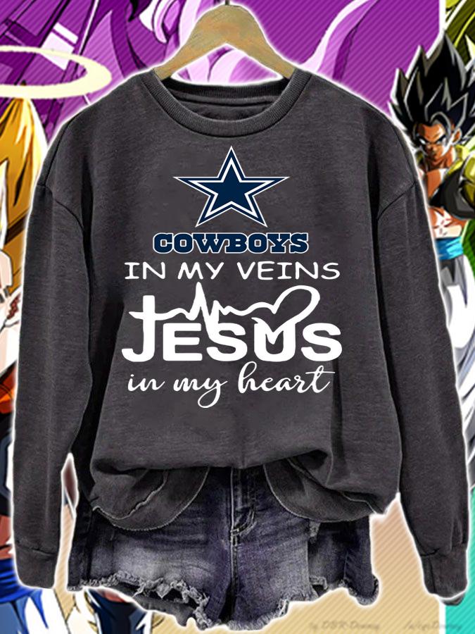 Dallas Cowboys In My Veins Jesus In My Heart t-shirt sweatshirt