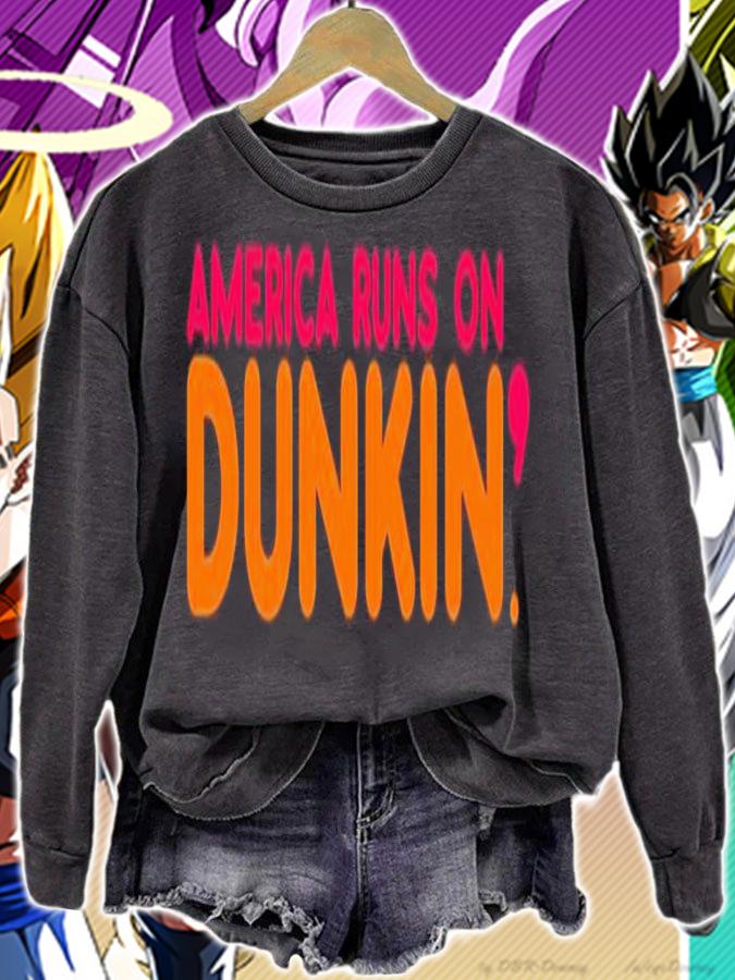 America Runs on dunkin shirt t-shirt sweatshirt
