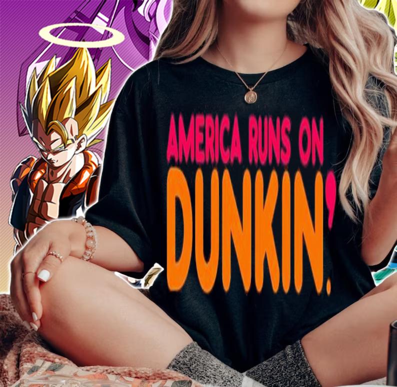 America Runs on dunkin shirt t-shirt woman shirt