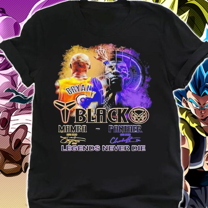 Black Mamba 1978 2020 Black Panther 1976 2020 Legends never die signatures shirt t-shirt shirt
