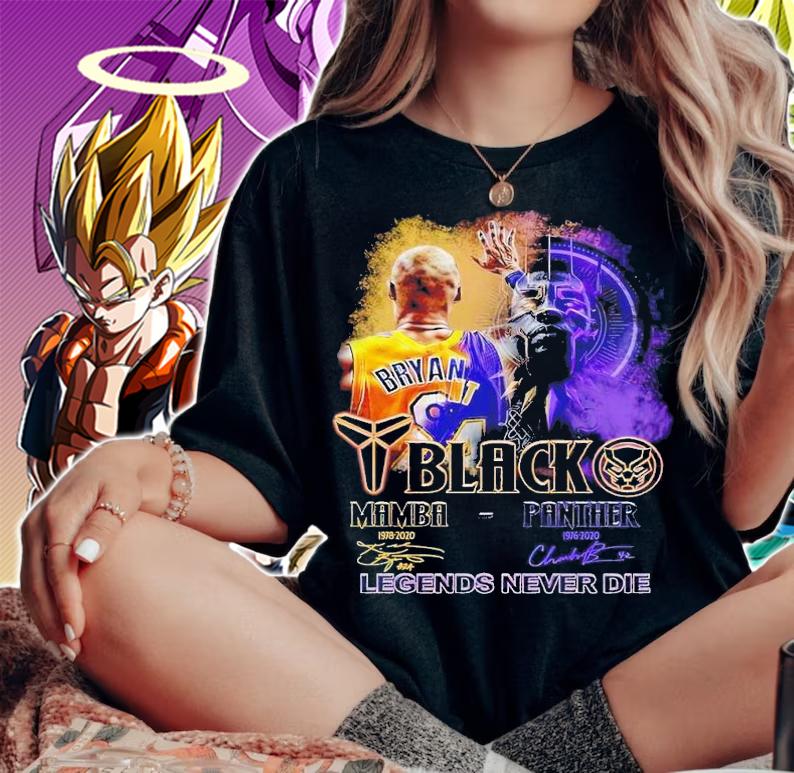Black Mamba 1978 2020 Black Panther 1976 2020 Legends never die signatures shirt t-shirt woman shirt