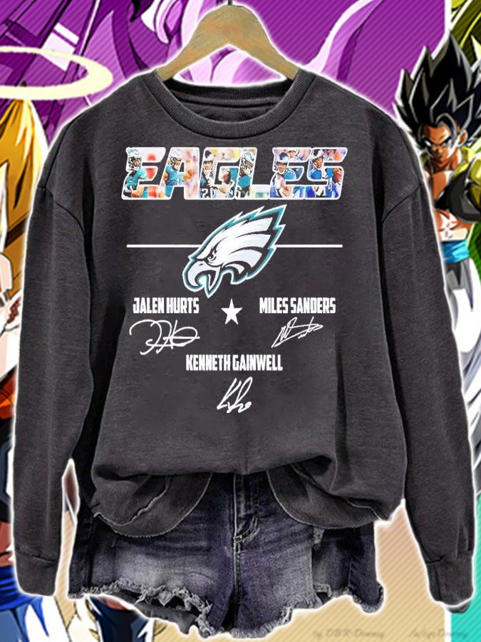 Eagles Jalen Hurts Miles Sanders Kenneth Gainwell signatures shirt t-shirt sweatshirt
