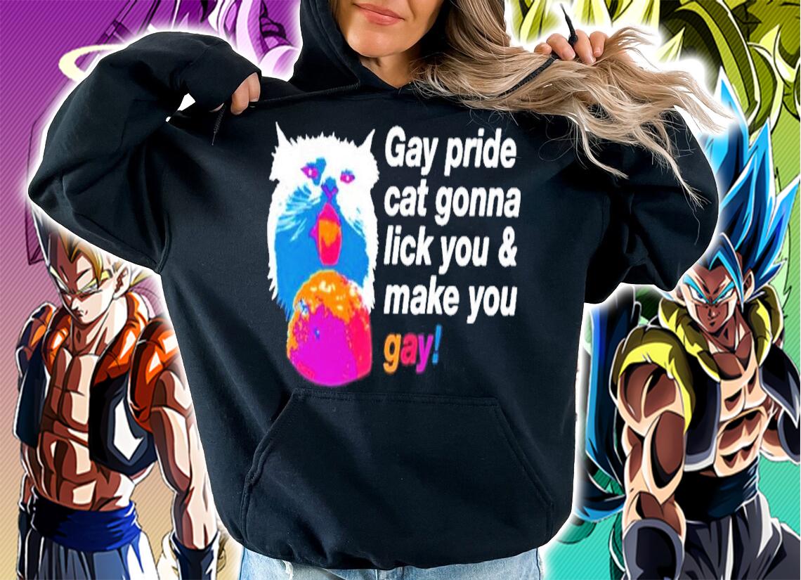 Gay Pride Cat Gonna Lick You & Make You Gay Chad Mize Shirt t-shirt hoodie