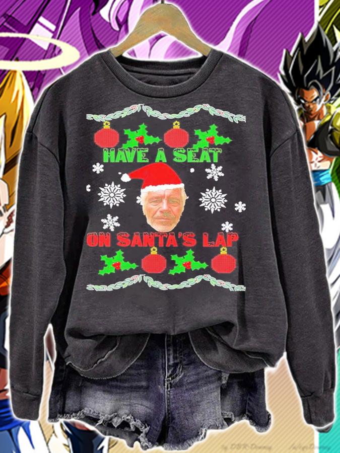 Have a seat on Santa's lap Epstein Christmas shirt t-shirt sweatshirt