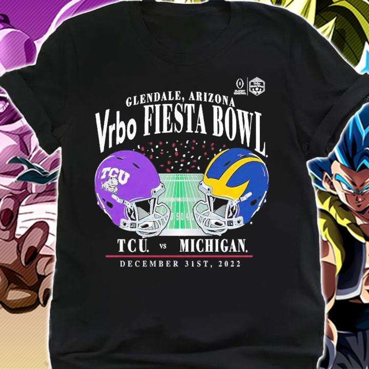 Michigan Wolverines vs TCU Horned Frogs College Football Playoff 2022 Fiesta Bowl Matchup shirt t-shirt shirt