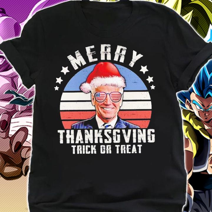 Joe Biden Santa Merry Thanksgiving Trick Or Treat Shirt t-shirt