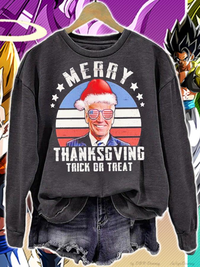 Joe Biden Santa Merry Thanksgiving Trick Or Treat Shirt t-shirt