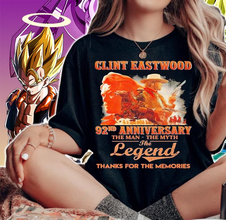 Clint Eastwood 92nd Anniversary The Man The Myth The Legend Thank You For The Memories Shirt t-shirt woman shirt