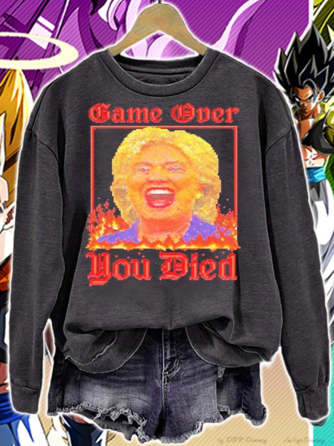 Game Over You Died Hillary 8-bit Pixel Art shirt t-shirt