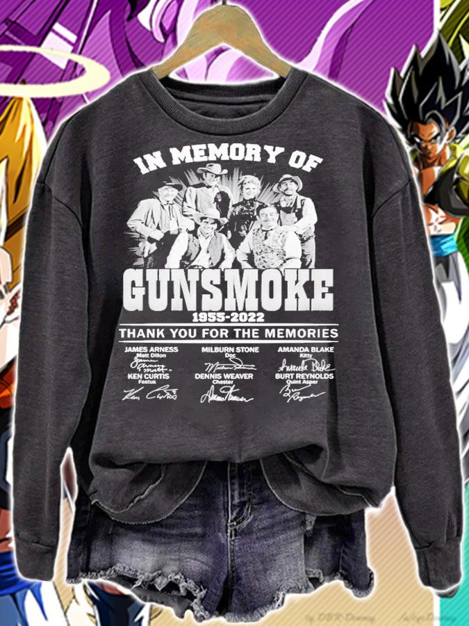 In memory of Gunsmoke 1955 2022 thank you for the memories shirt t-shirt sweatshirt