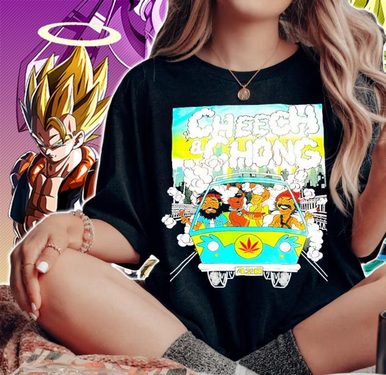 Cheech And Chong On Hippie Car 420 Shirt t-shirt