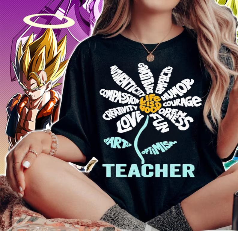 Life Is Good Teacher Daisy Teach School Sunflower T-Shirt t-shirt