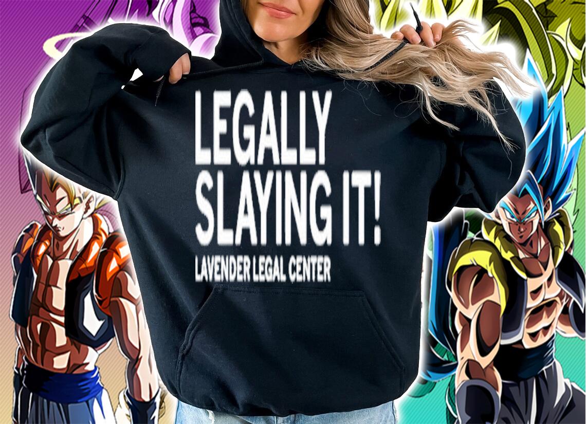 Legally Slaying It Lavender Legal Center T-Shirt t-shirt