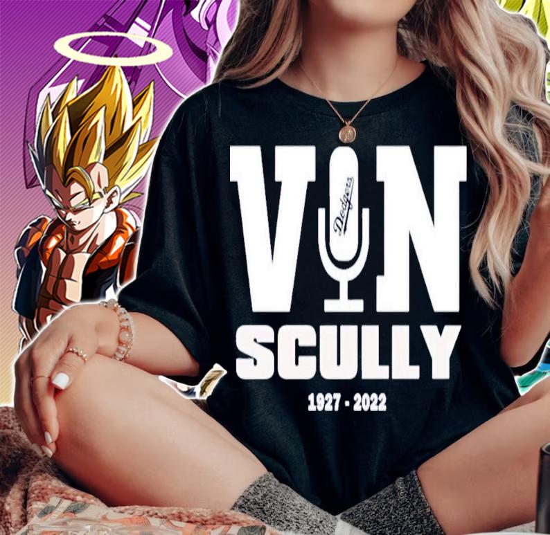 RIP Vin Scully Microphone 1927-2022 T-Shirt t-shirt