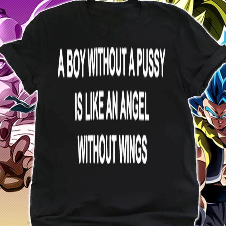 A Boy Without A Pussy Is Like An Angel Without Wings T-Shirt t-shirt