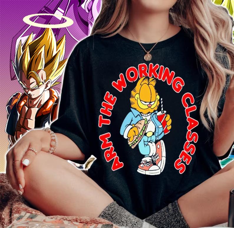 Arm The Working Classes Garfield Meme T-Shirt t-shirt