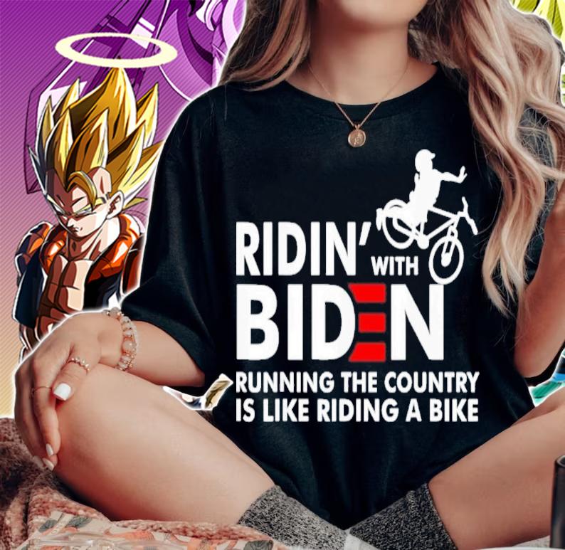 Biden Falling Off His Bicycle Riding With Biden Bike Shirt t-shirt woman shirt