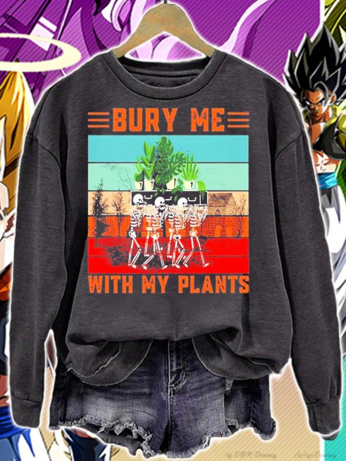 Bury Me With My Plants Skeleton Squad Funny Plants Lover T-Shirt t-shirt