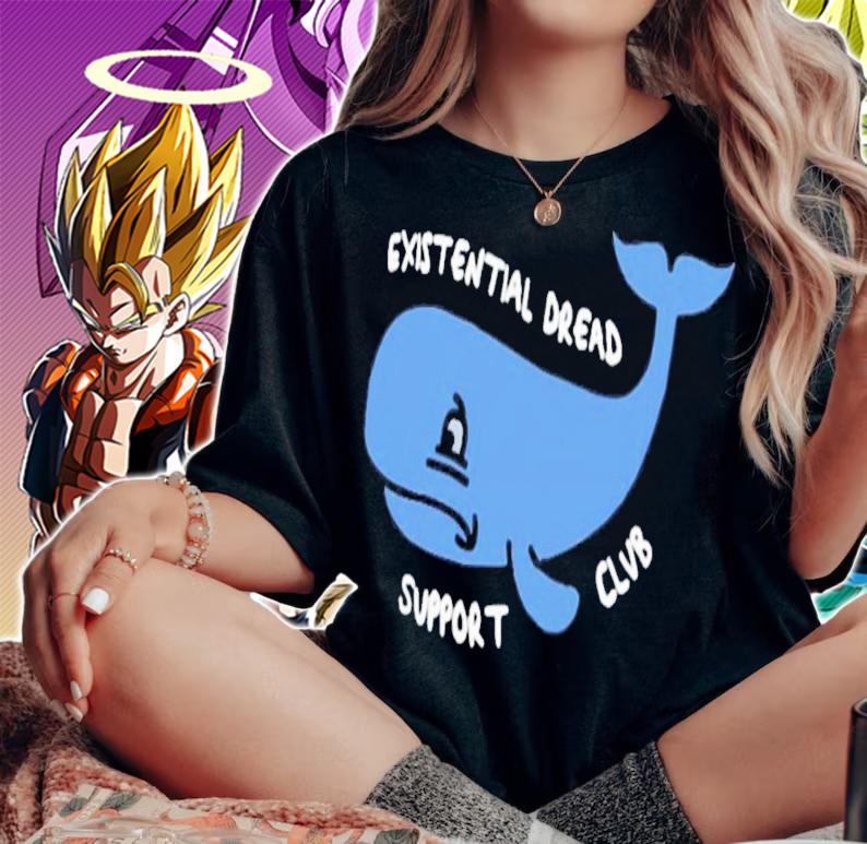Charcoal Grey Existential Dread Support Club T-Shirt t-shirt woman shirt