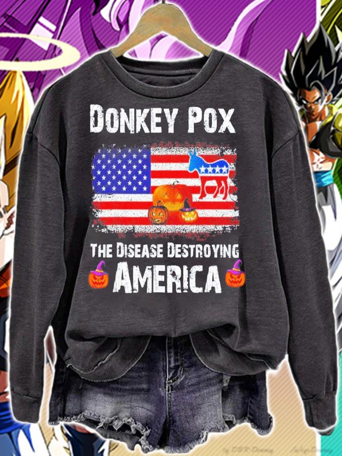 Donkey Pox The Disease Destroying America Anti Biden Halloween T-Shirt t-shirt