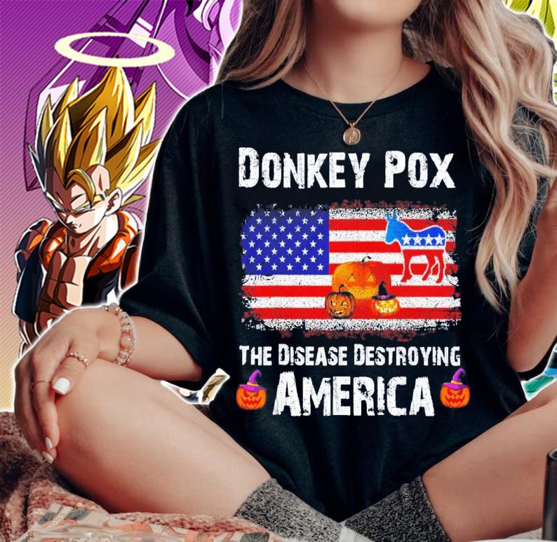 Donkey Pox The Disease Destroying America Anti Biden Halloween T-Shirt t-shirt