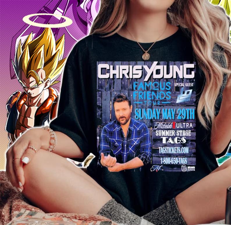 New Tour 2022 Famous Friends Tour Chris Young T-Shirt t-shirt woman shirt