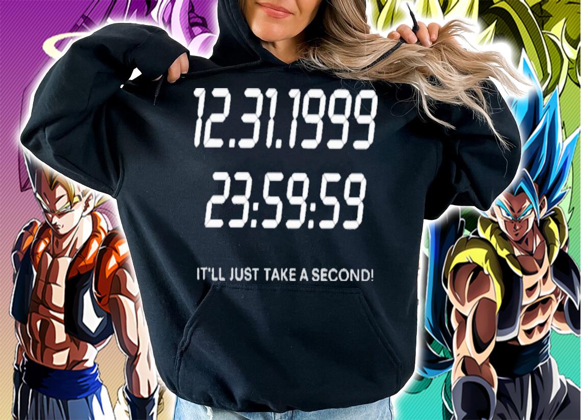 Official Moschino Y2k 12 31 1999 It'll Just Take A Second Shirt t-shirt