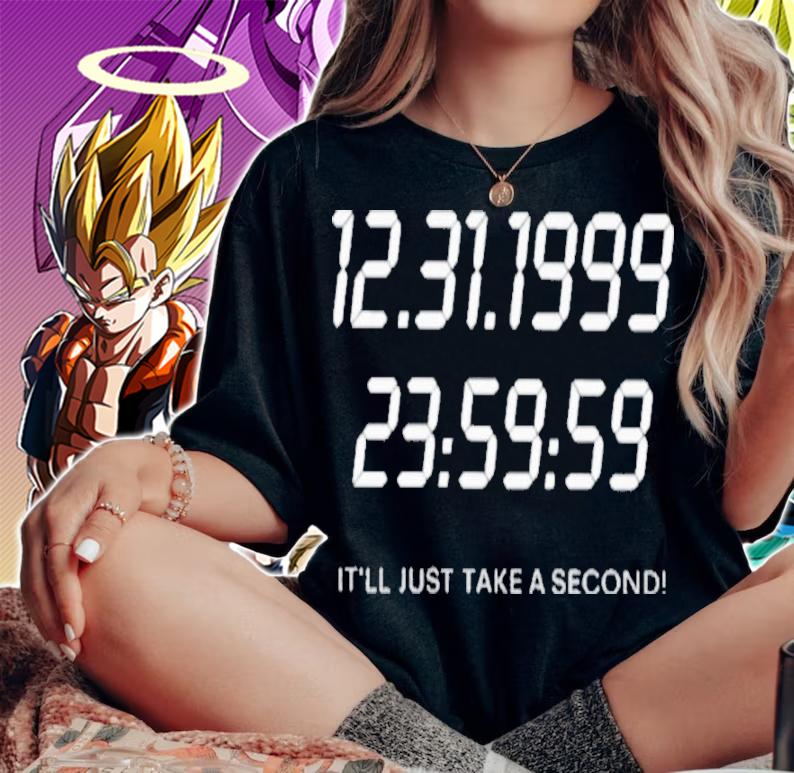 Official Moschino Y2k 12 31 1999 It'll Just Take A Second Shirt t-shirt