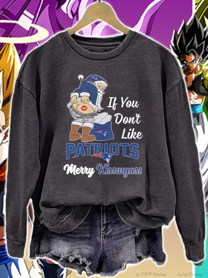 Santa Claus If You Dont Like New England Patriots Merry Kissmyass Christmas t-shirt