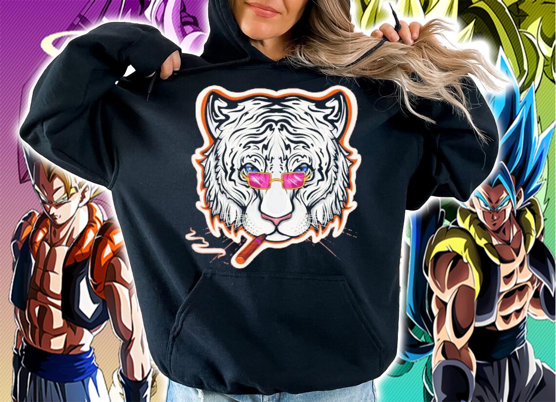 Smoking White Tiger T-Shirt t-shirt