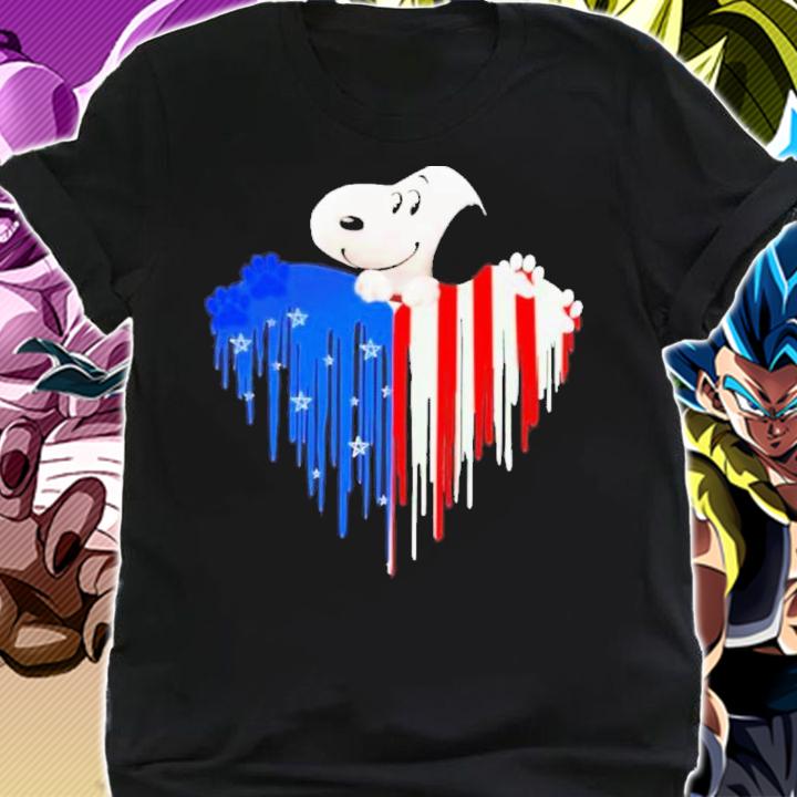 Snoopy Paw Heart American Flag 4th Of July Shirt t-shirt