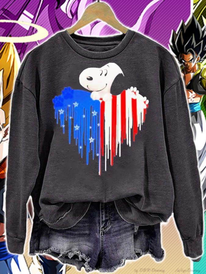 Snoopy Paw Heart American Flag 4th Of July Shirt t-shirt