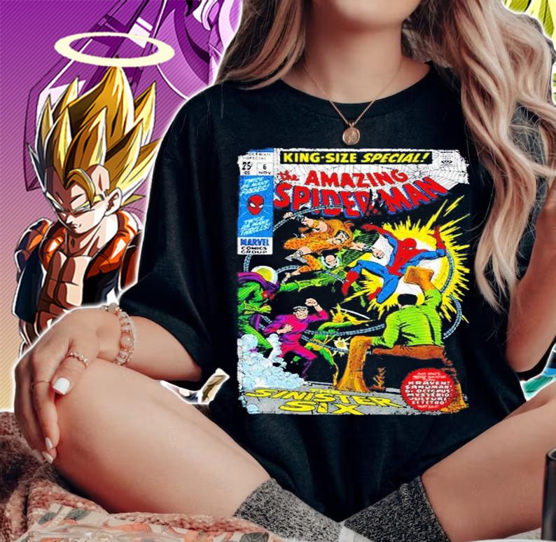 Spider-Man Sinister Six Comic Rerto shirt t-shirt woman shirt