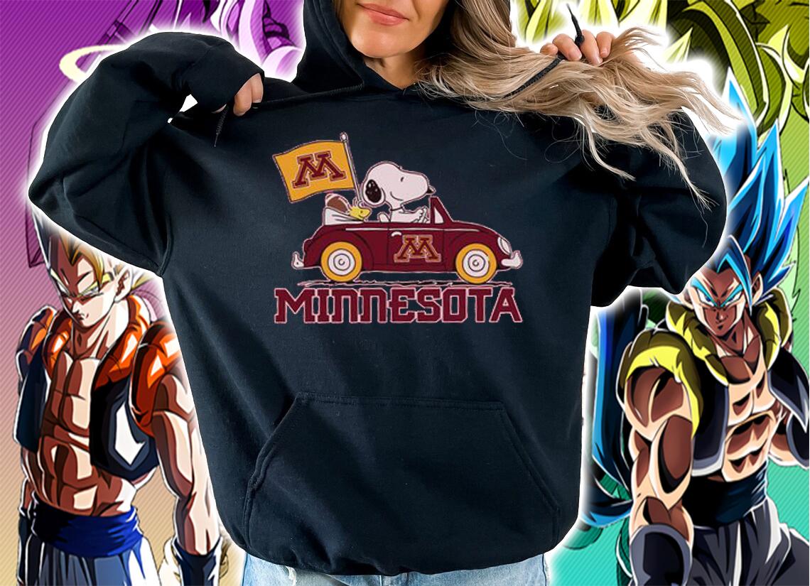 Minnesota Golden Gophers Snoopy Woodstock Driving Car Peanuts t-shirt hoodie