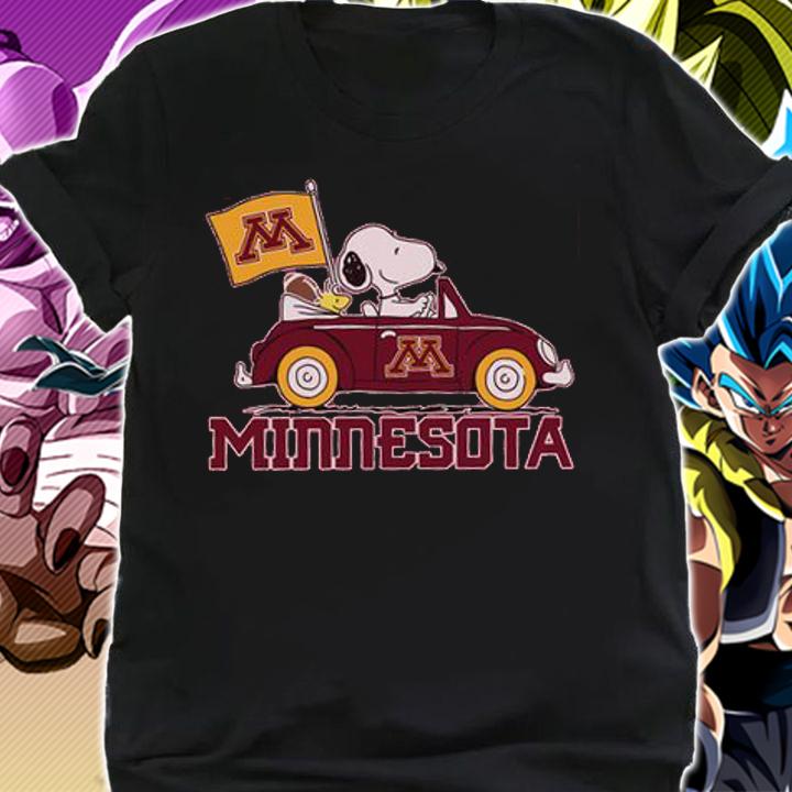 Minnesota Golden Gophers Snoopy Woodstock Driving Car Peanuts t-shirt shirt