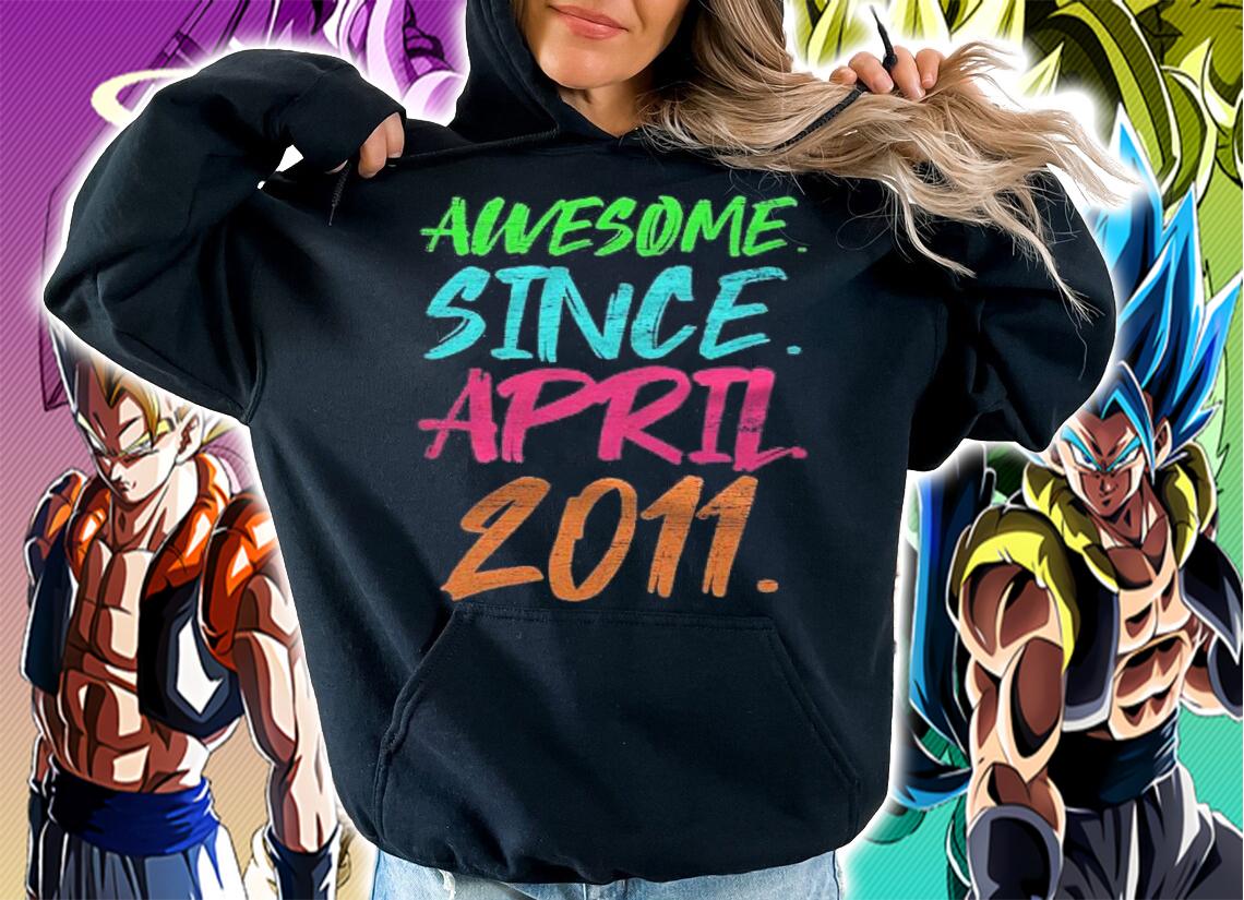 10Th Birthday Gifts Awesome Since April 2011 Ver2 Shirt t-shirt hoodie