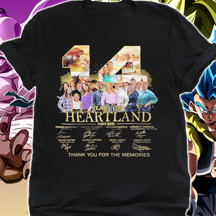 14 Years Of Heartland 2007-2021 Signatures Thank You For The Memories Shirt t-shirt