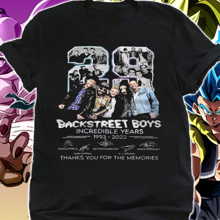 29 Backstreet Boys Incredible Years 1995-2022 signatures thank you for the memories shirt t-shirt shirt