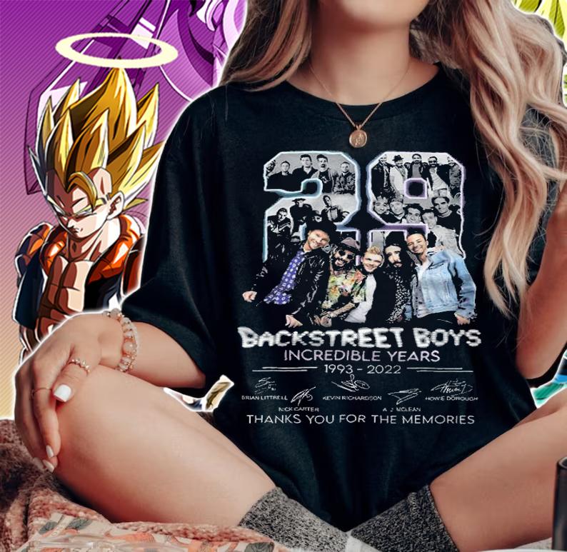 29 Backstreet Boys Incredible Years 1995-2022 signatures thank you for the memories shirt t-shirt woman shirt