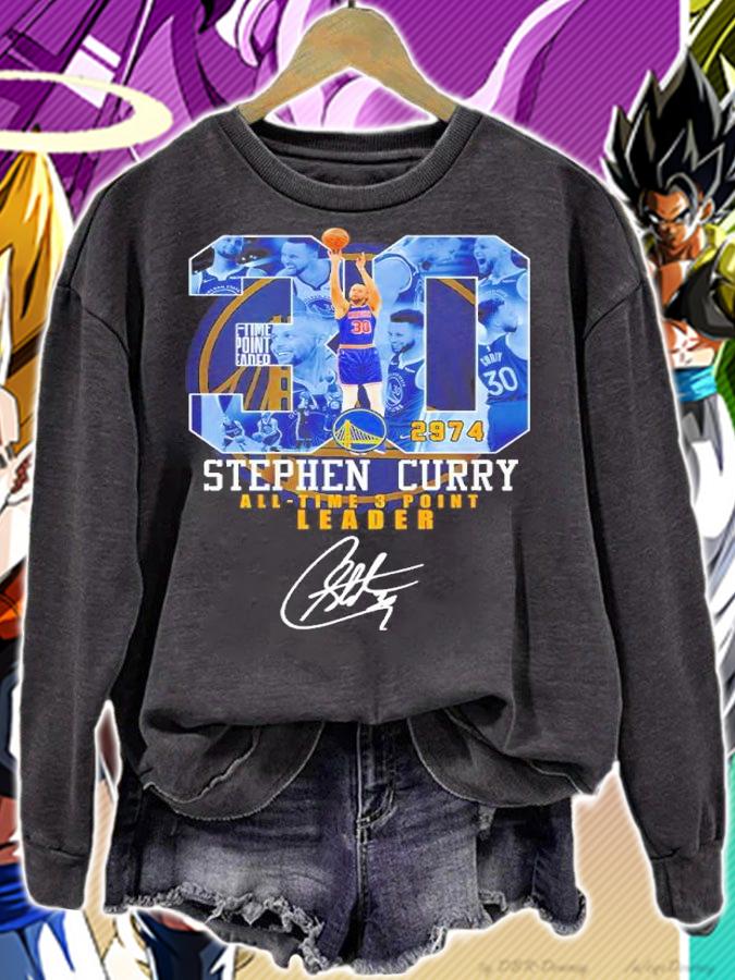 #30 Stephen Curry All Time 3 Point Leader Signatures Shirt t-shirt sweatshirt