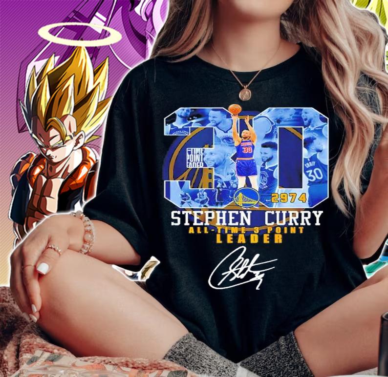 #30 Stephen Curry All Time 3 Point Leader Signatures Shirt t-shirt woman shirt