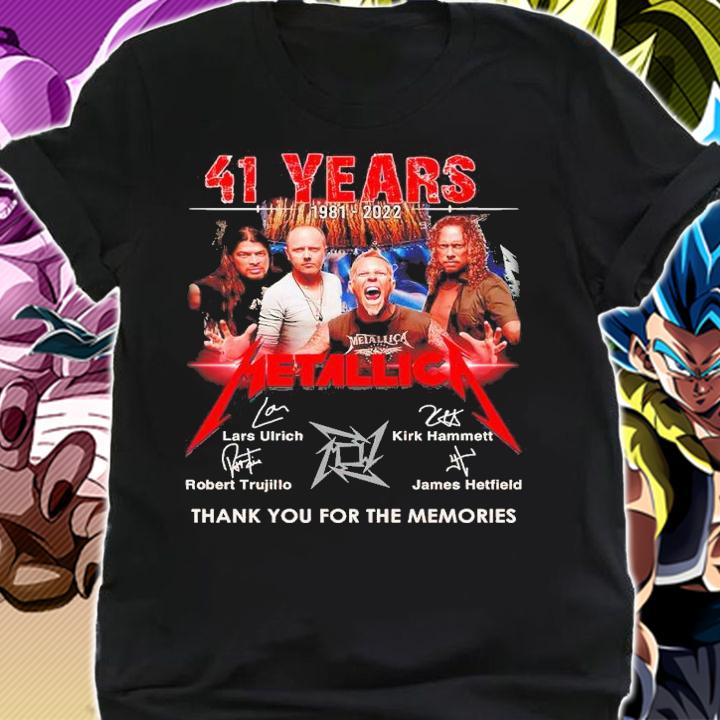41 Years 1981-2022 Metallica Signatures Thank You For The Memories Shirt t-shirt shirt