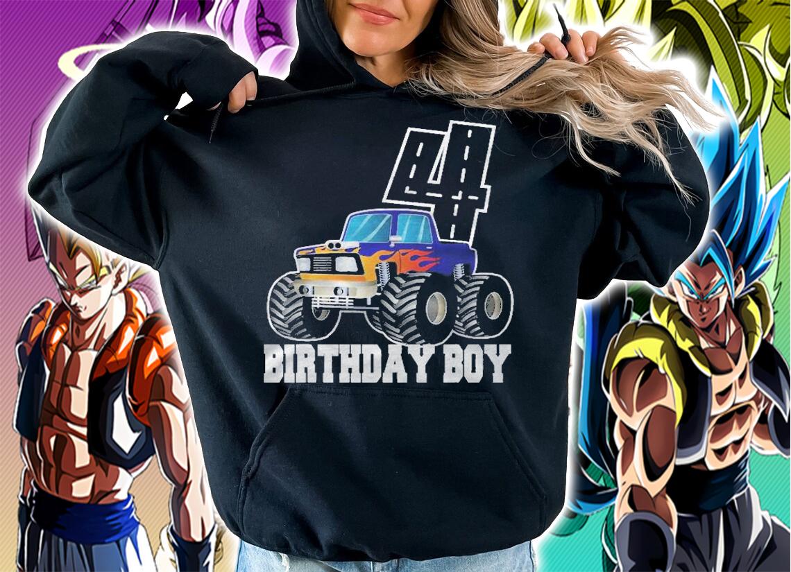 4Th Birthday Boy Big Monster Truck Toddler Boys Shirt t-shirt hoodie