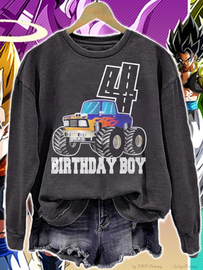 4Th Birthday Boy Big Monster Truck Toddler Boys Shirt t-shirt sweatshirt