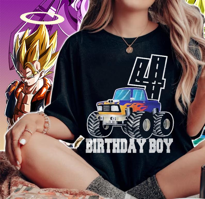 4Th Birthday Boy Big Monster Truck Toddler Boys Shirt t-shirt woman shirt